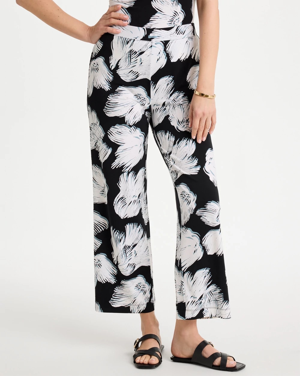 Travelers™ Knit Abstract Floral Cropped Pants | Chico's